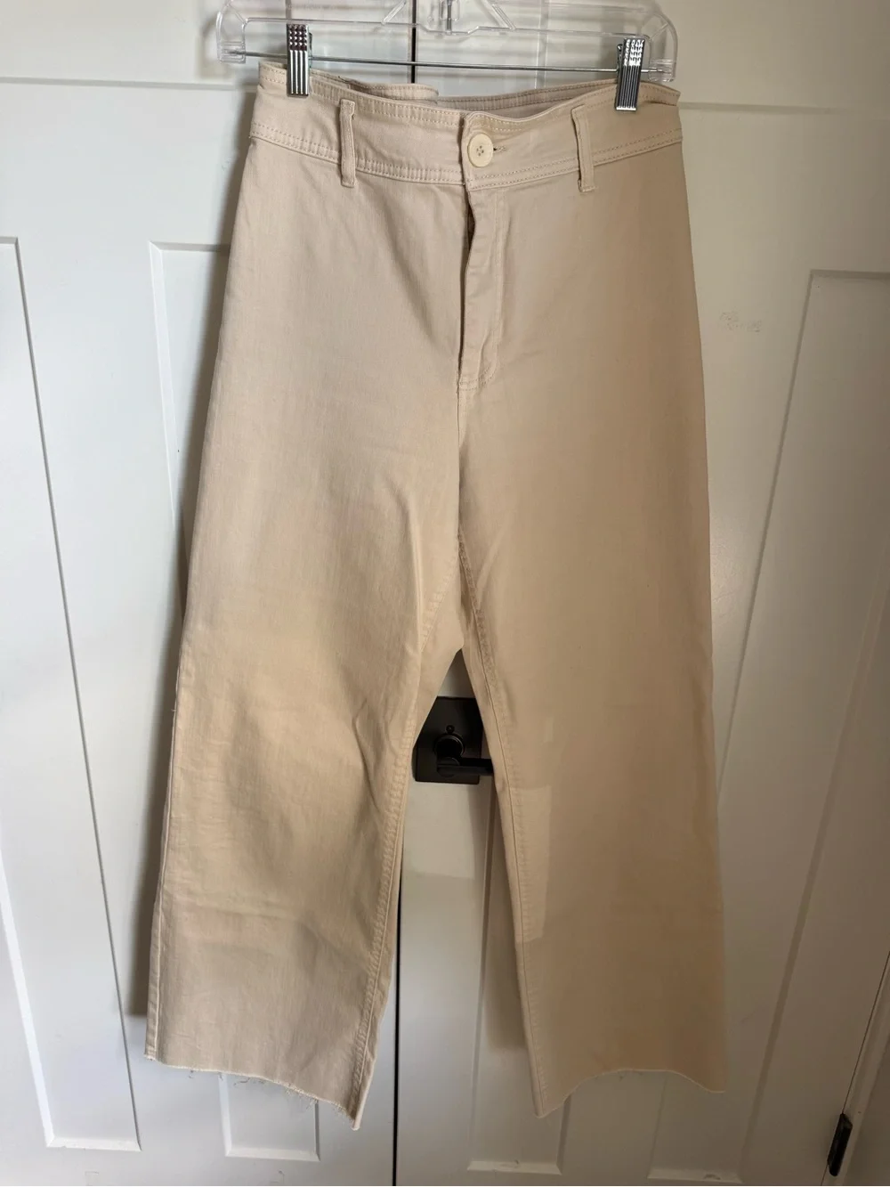 Oat New York High-Rise Wide Leg Ankle Jeans in Beige size 28. Like new.